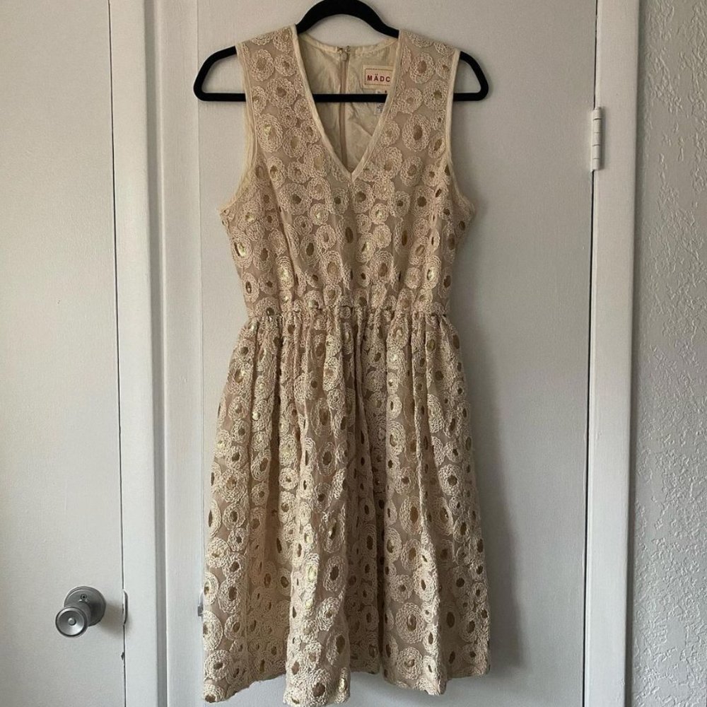 anthropologie cream dress
